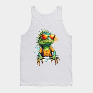 Cool Lizard in Sunglasses Tank Top